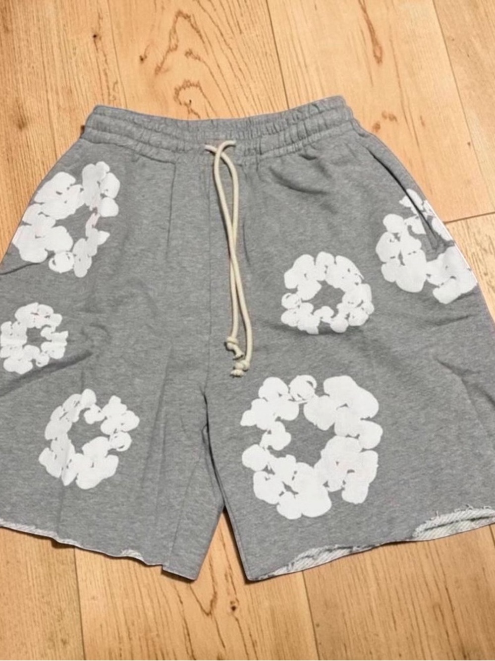 Denim Tears Grey Cotton Wreath Shorts